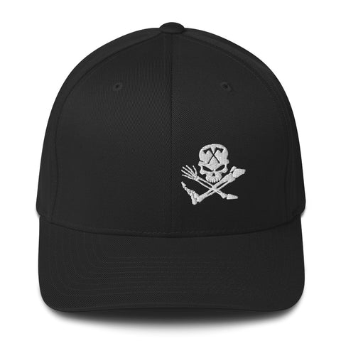 Skull and Limbs - FlexFit Structured Twill Cap, Black