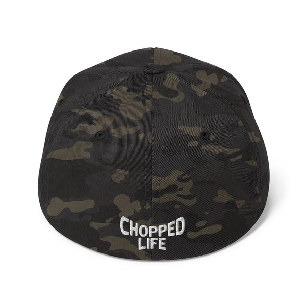 Skull and Limbs - FlexFit Structured Twill Cap, Dark Camo