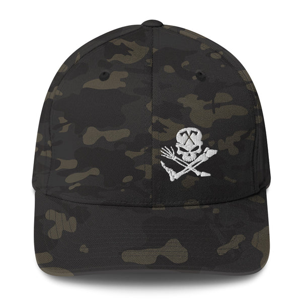 Skull and Limbs - FlexFit Structured Twill Cap, Dark Camo